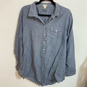 J.Crew Chambray ButtonUp LongSleeve Top